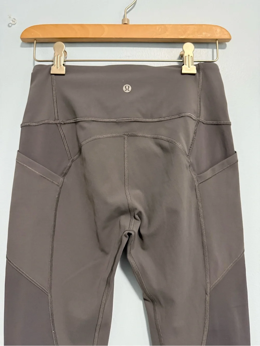 Lululemon All The Right Places Crop Leggings Gray Size 6 23” Side Pockets